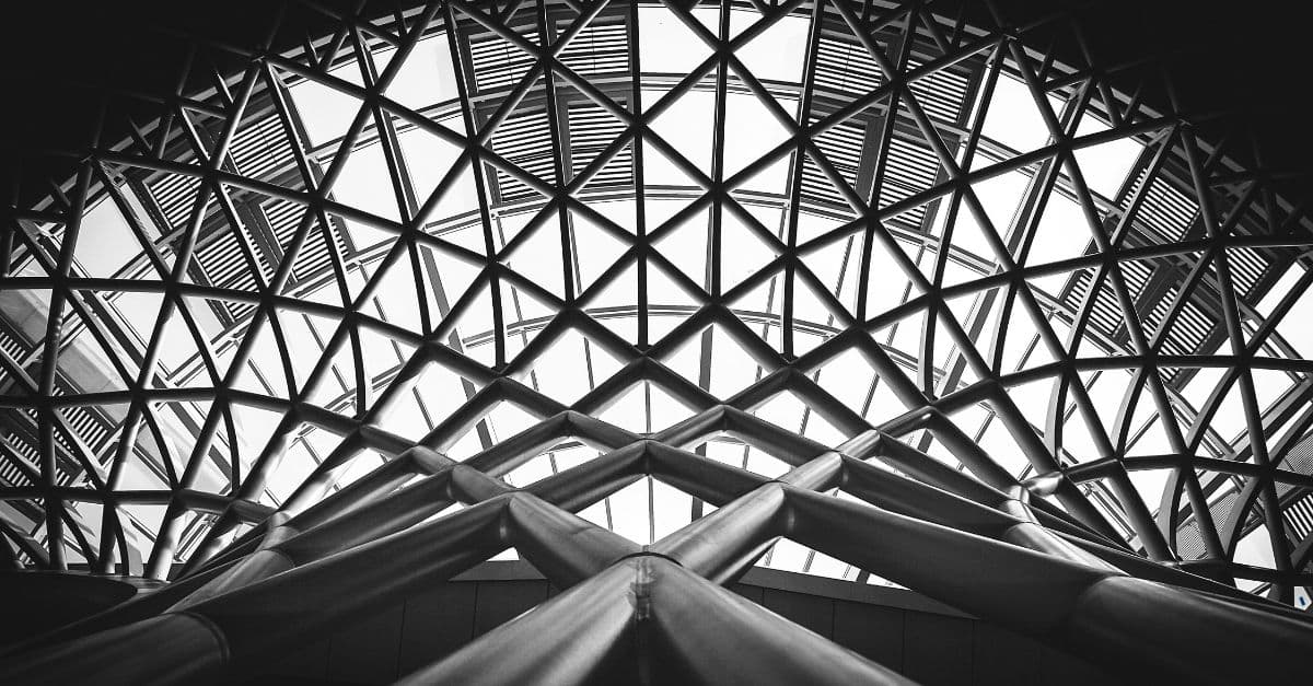 Interconnected design on a building